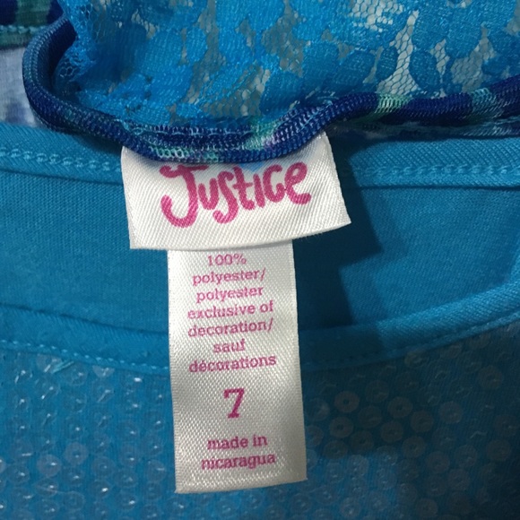 NWOT Justice 2 Piece Blouse SZ 7 - Picture 3 of 4